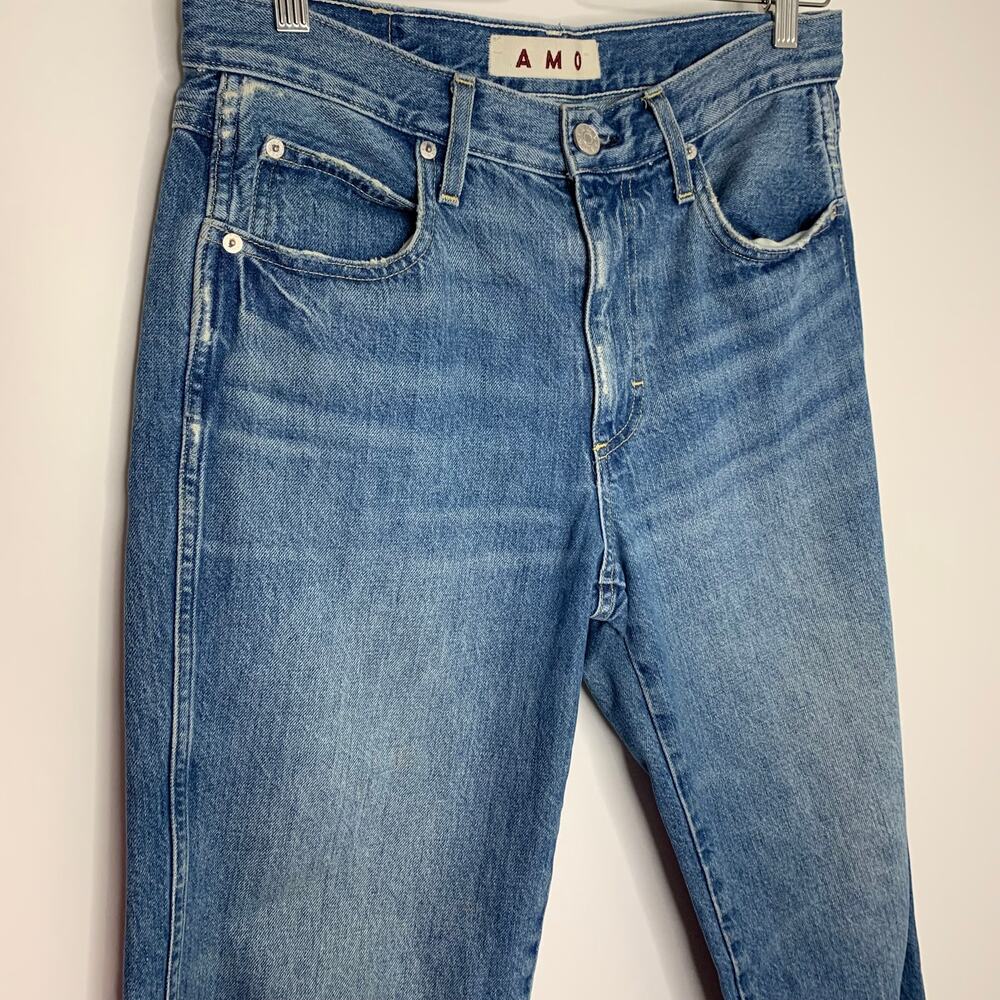Amo Billie Jeans Womens Blue 100% Cotton Wide Leg Crop Size 27 - Picture 11 of 16